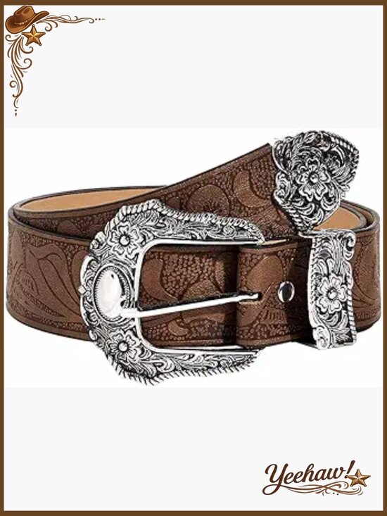 Women Western Cowboy Decorative Belt for Jeans Vintage Leather main image 7